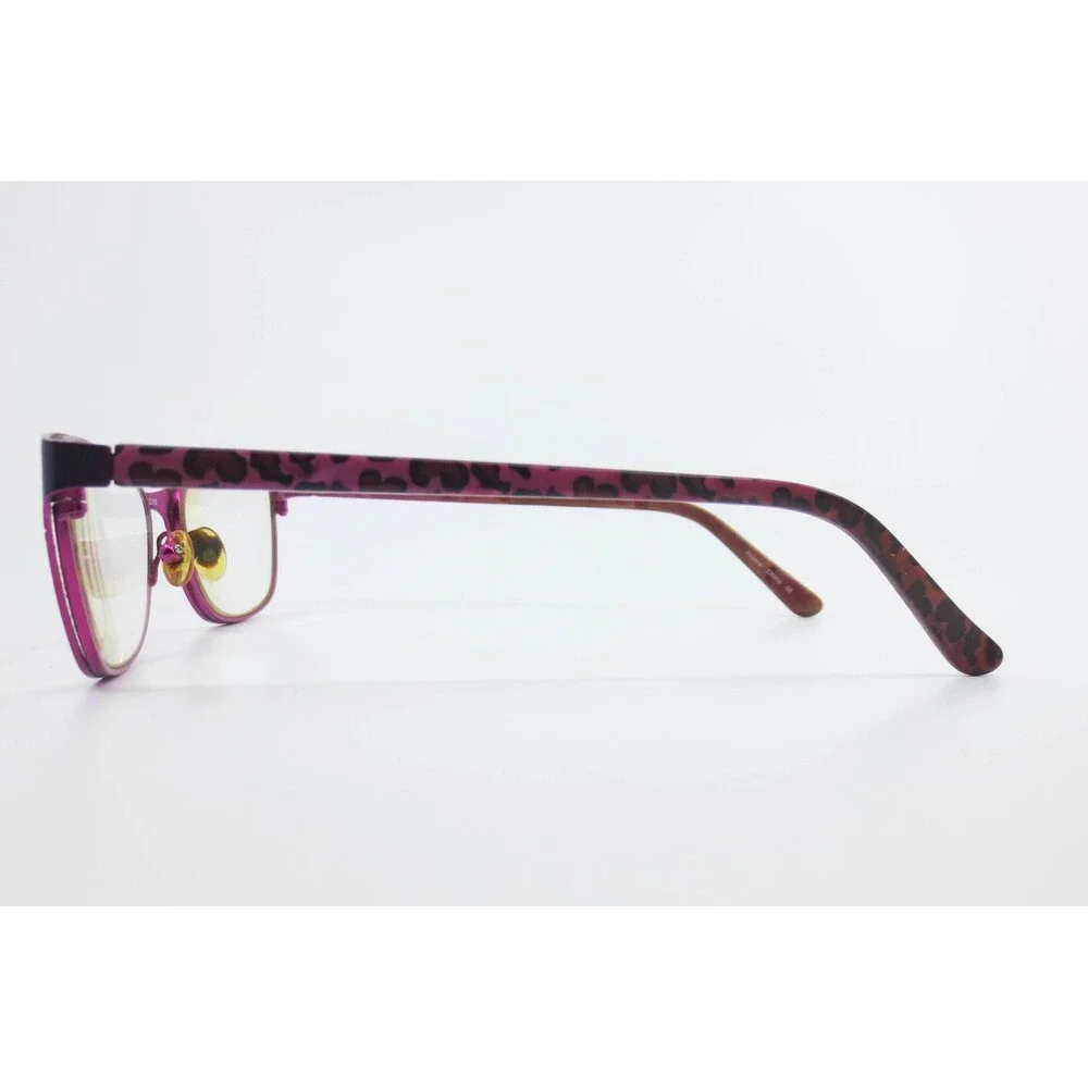 B.U.M. Equipment Sassy Eyeglass Frames Purple Leopard Print 53-16-135 Cat Eye